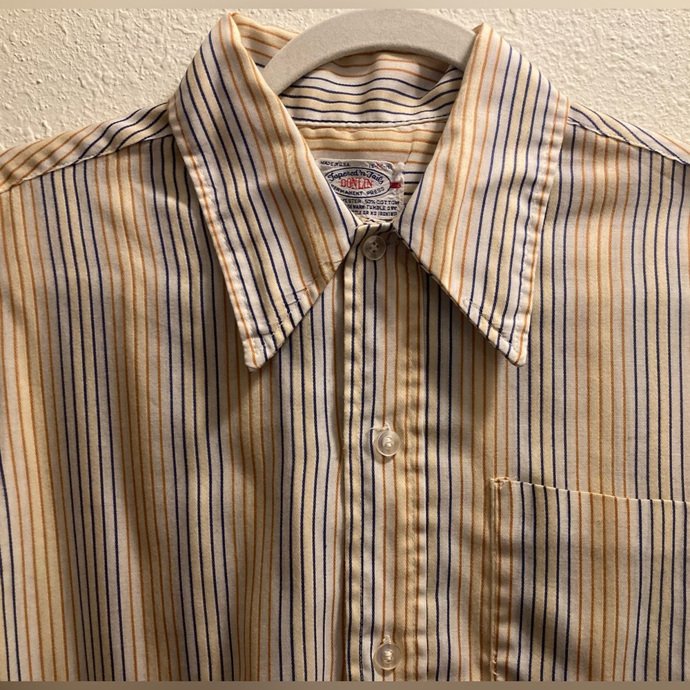 1960s Vintage Men’s Striped Short Sleeve Shirt